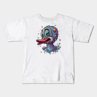 Trippy cartoon duck Kids T-Shirt